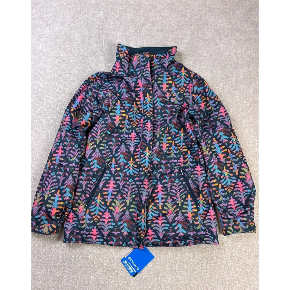 Columbia Girls Interchange Omni-Heat Jacket L 14/16 Multicolor Tree Print